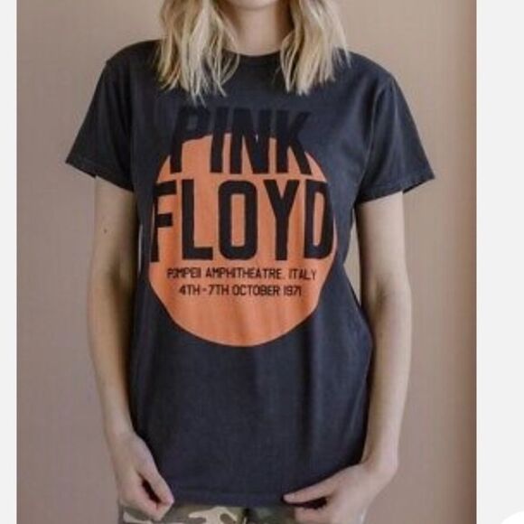 Free People Retrobrand Size S Pink Floyd Band Tee Shirt Gray Distressed Cotton - Picture 5 of 10
